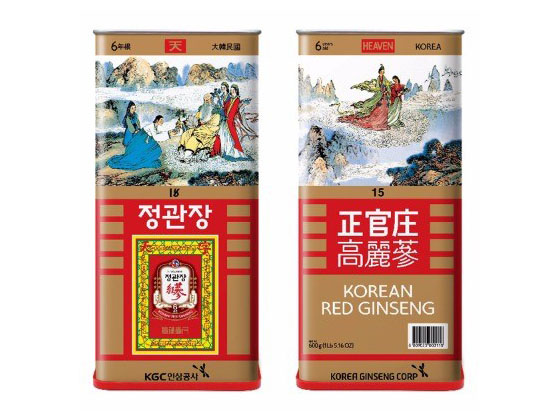 Korean Red Ginseng Roots in Tin Can